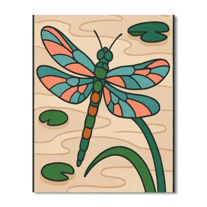 Dragonfly Glasswing Mosaic painting number kit