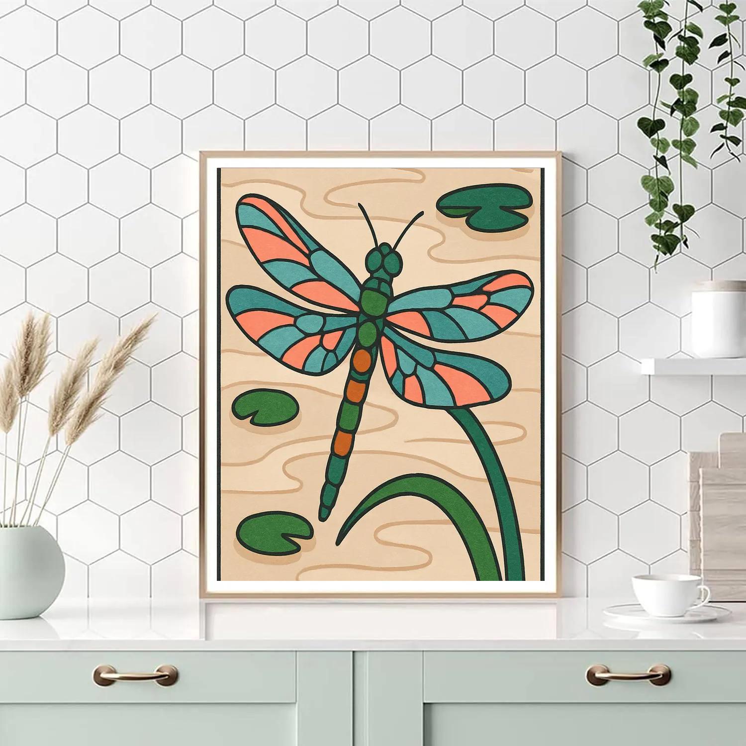 Dragonfly Glasswing Mosaic painting number kit