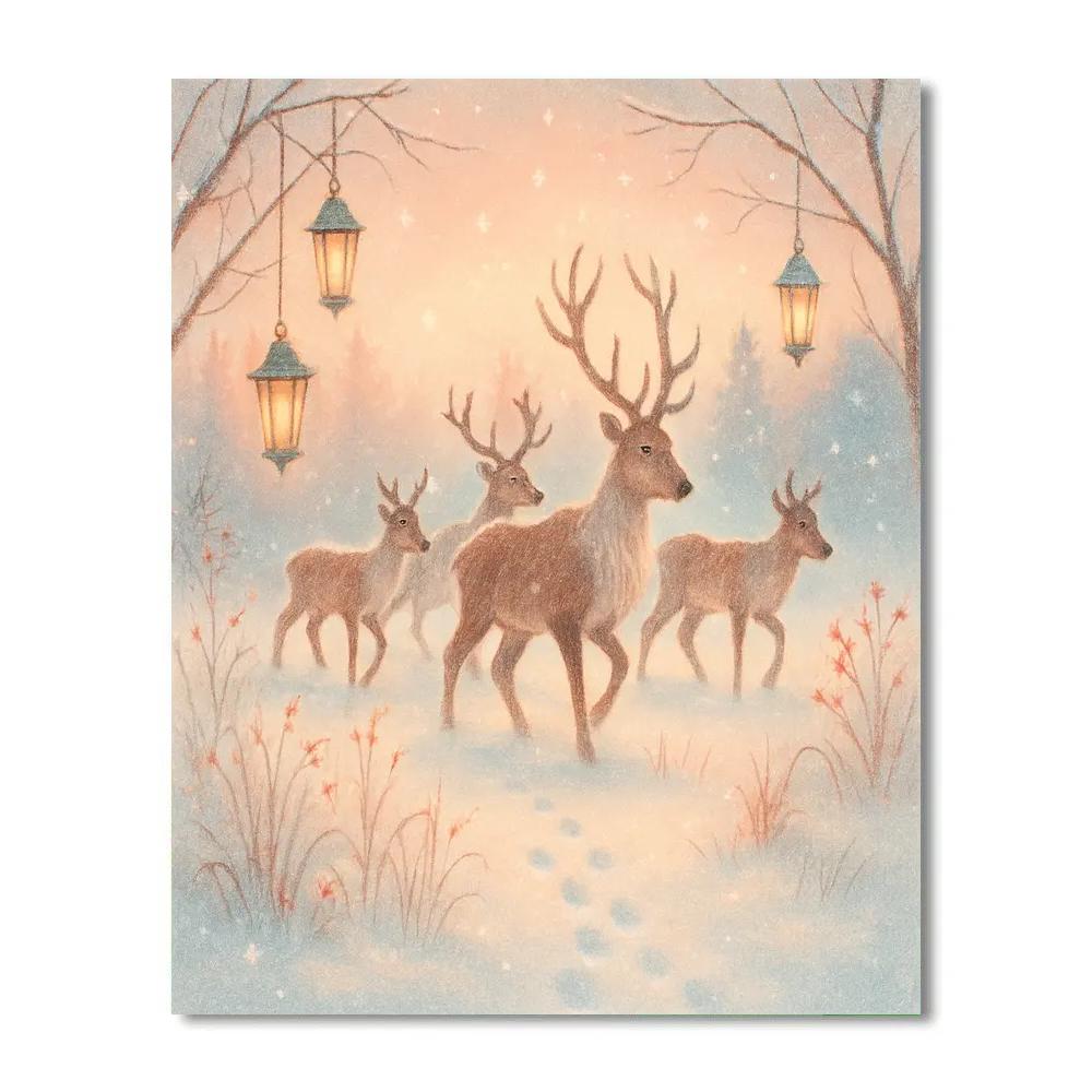 Reindeer Crossing The Lantern Meadow Paint by numbers kits