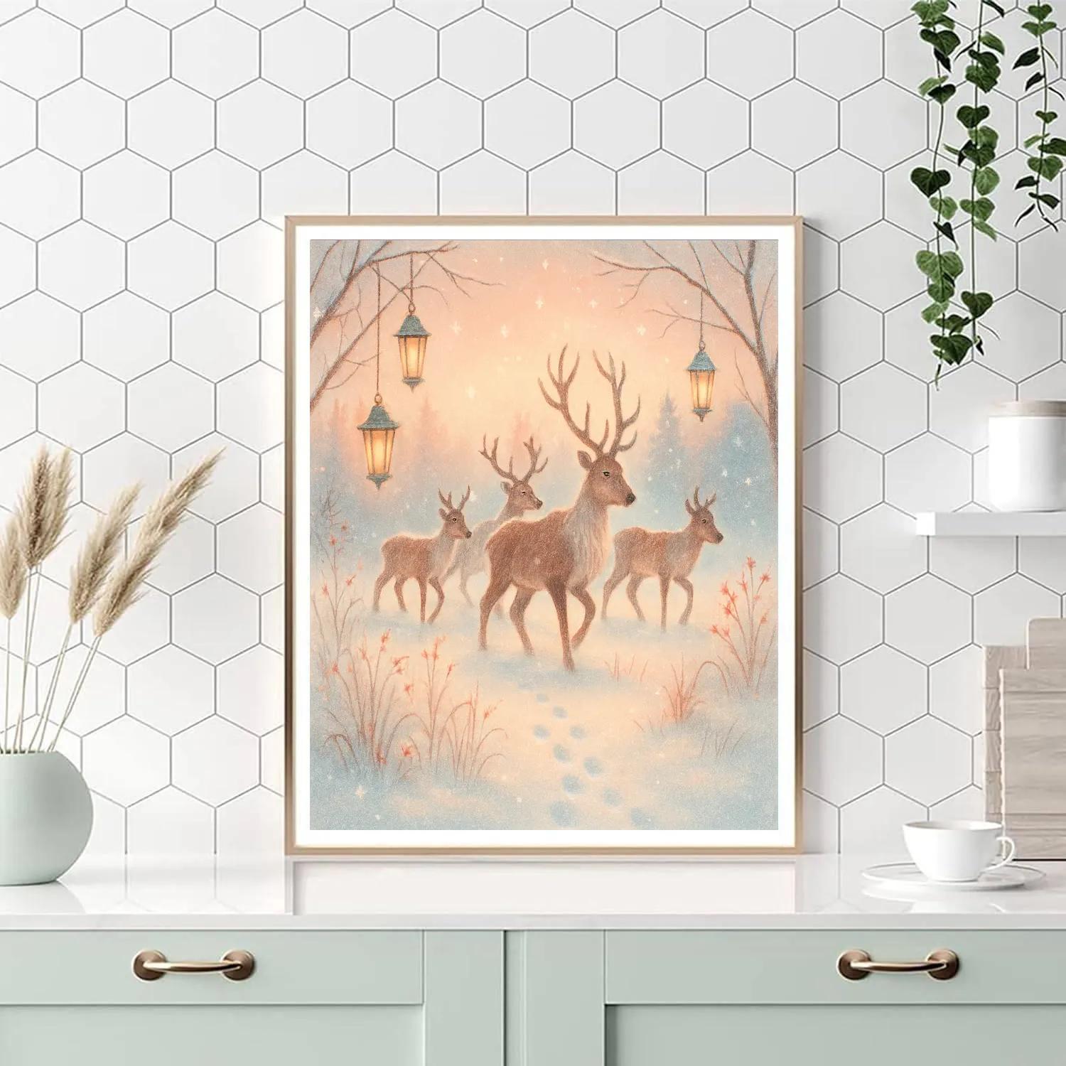 Reindeer Crossing The Lantern Meadow Paint by numbers kits