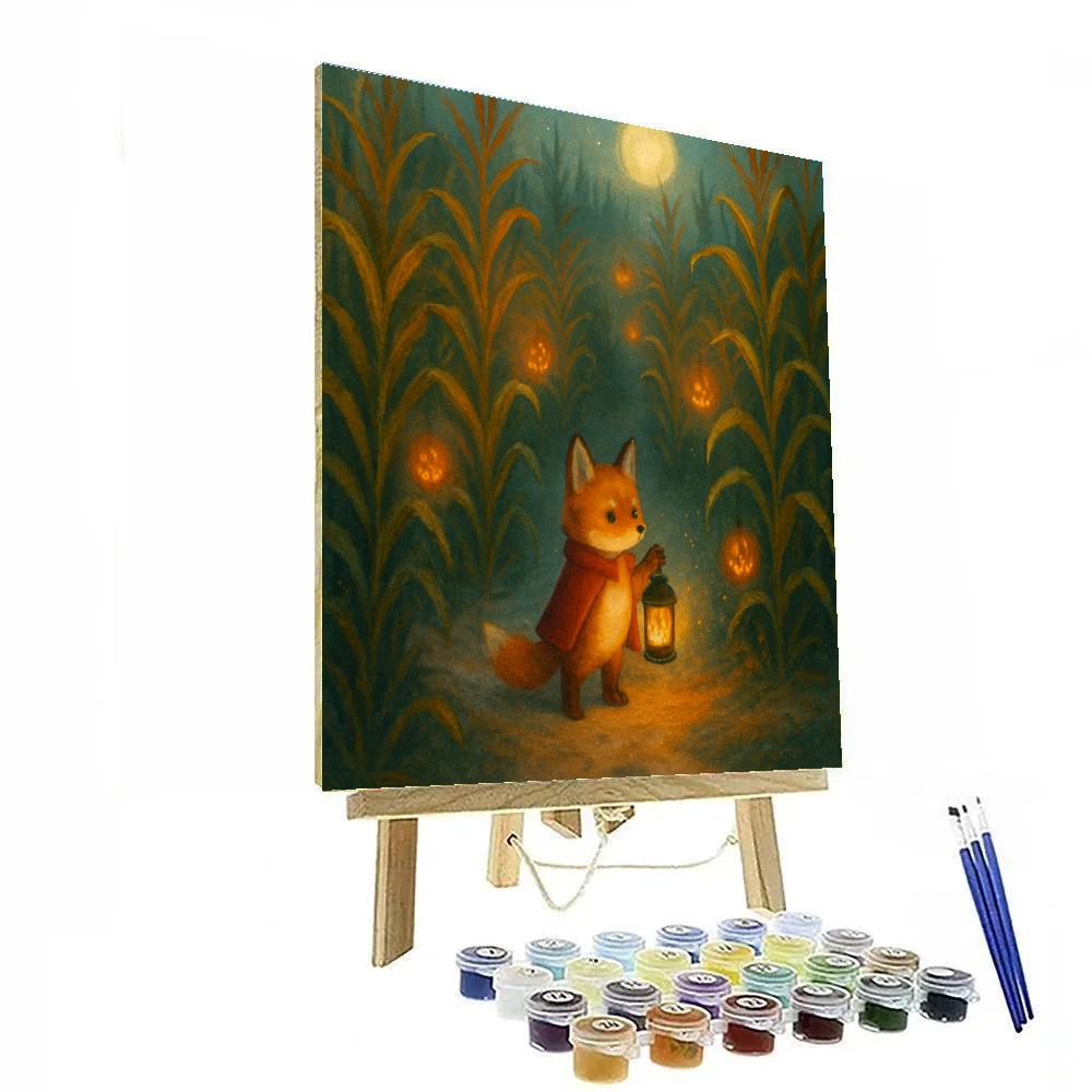 Candlelit Corn Maze Wayfinder paint by numbers