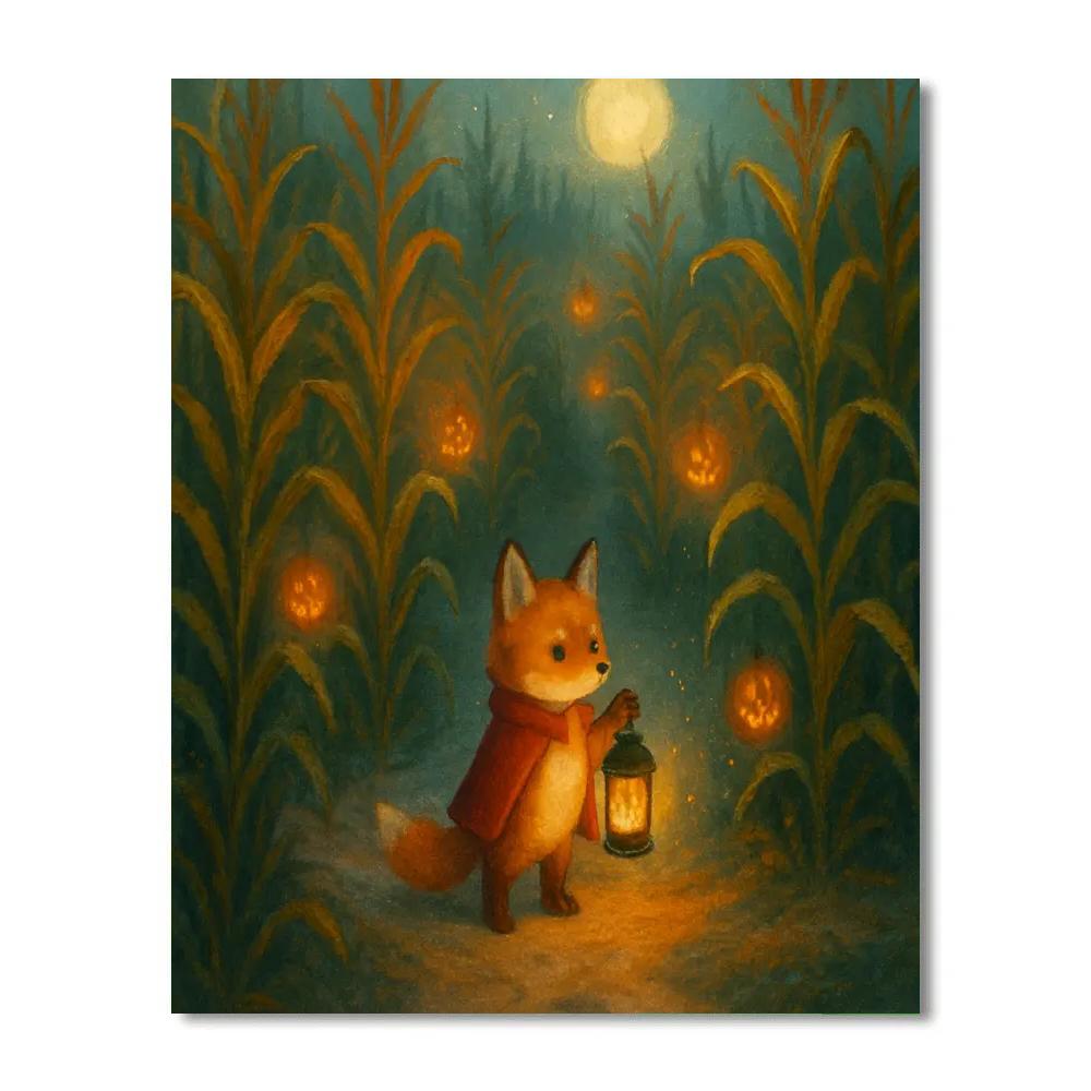 Candlelit Corn Maze Wayfinder paint by numbers