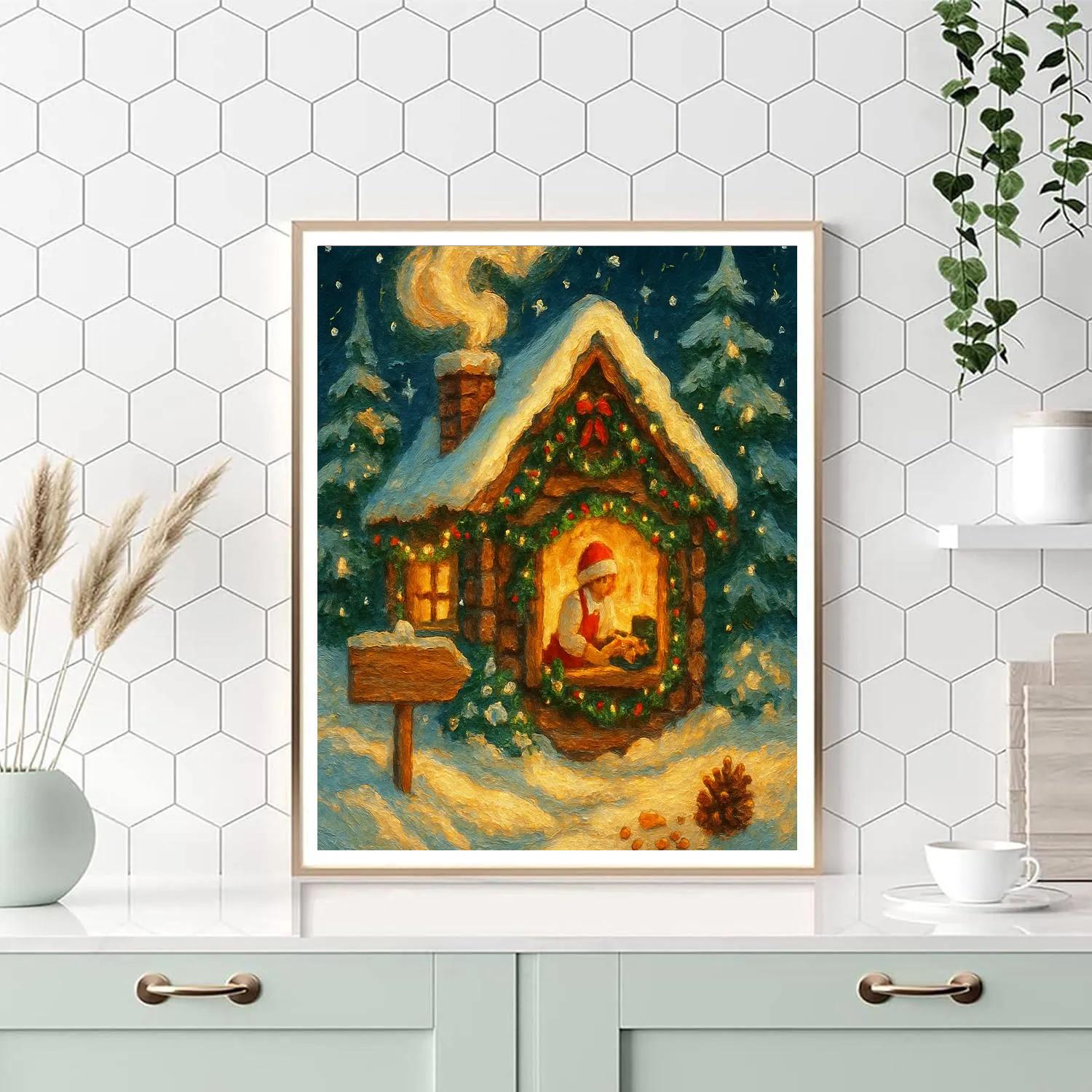 Midnight Bakery Cabin With Sugar Steam Paint by numbers kits