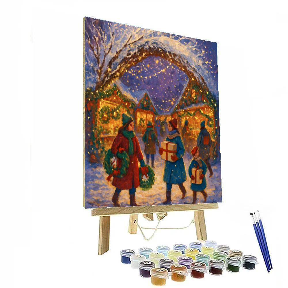 Holiday Market Under A Crystal Snow Arch Number painting