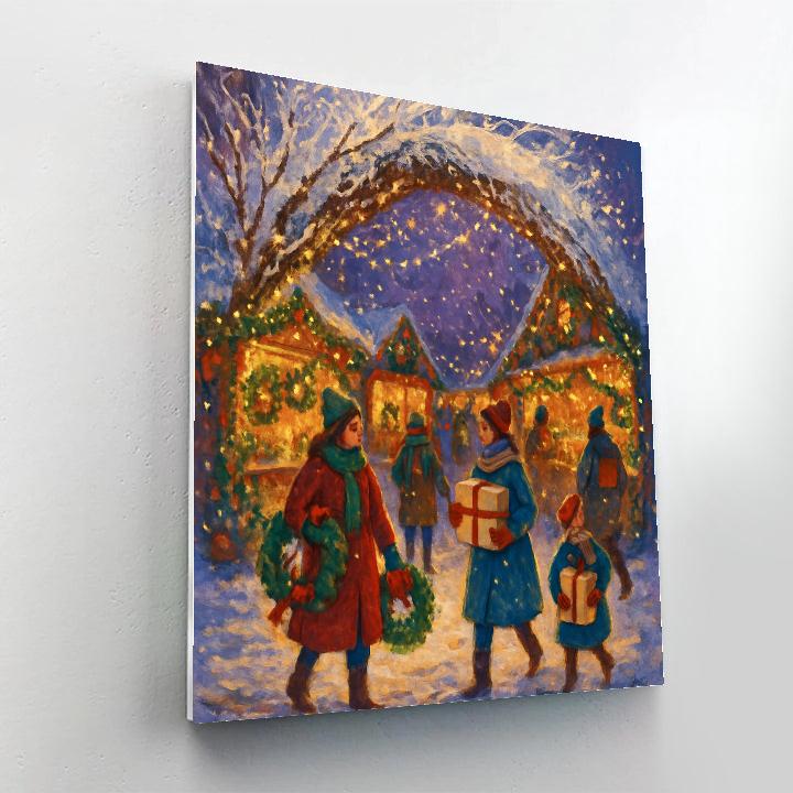 Holiday Market Under A Crystal Snow Arch Number painting