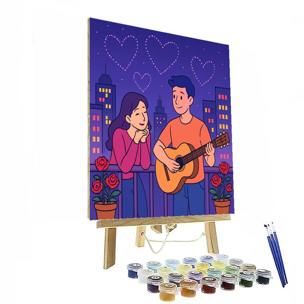 Valentines Day Starlit Balcony Serenade Number painting