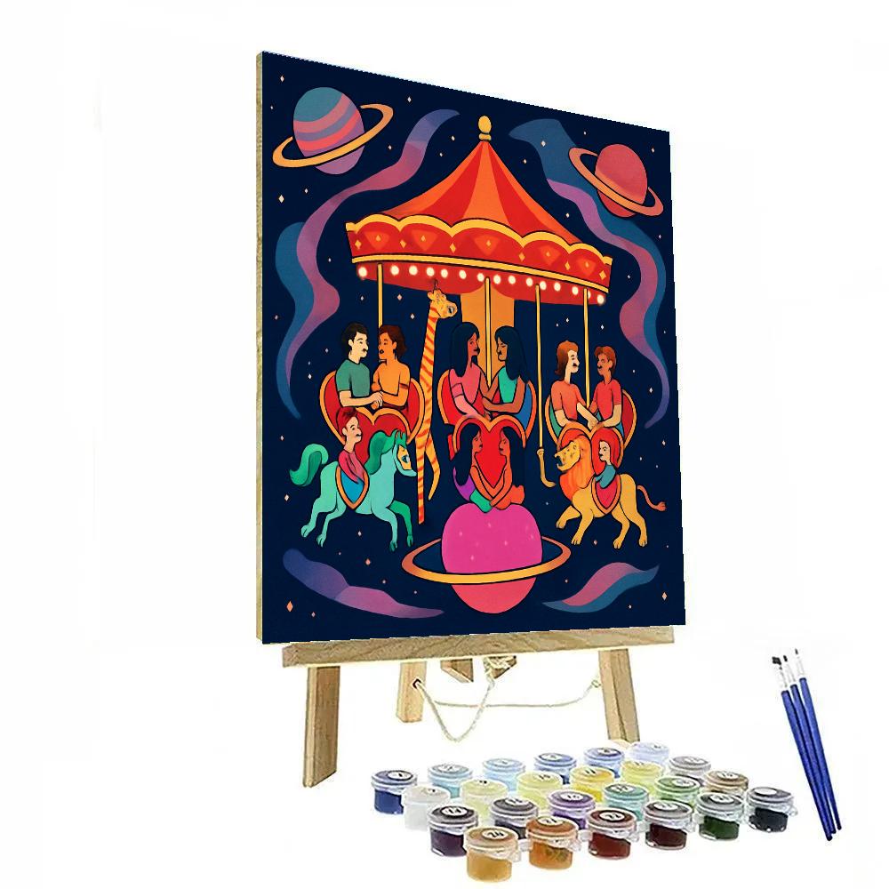 Cosmic Carousel Of Valentines Day Hearts painting number kit