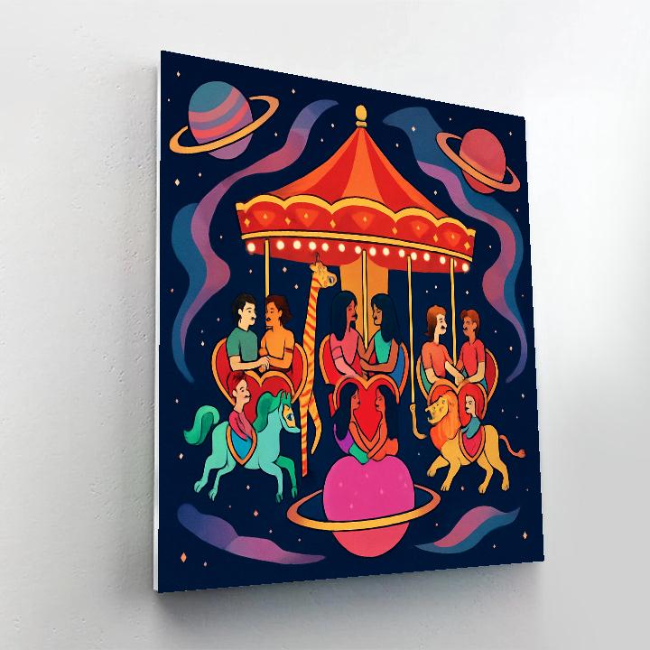 Cosmic Carousel Of Valentines Day Hearts painting number kit