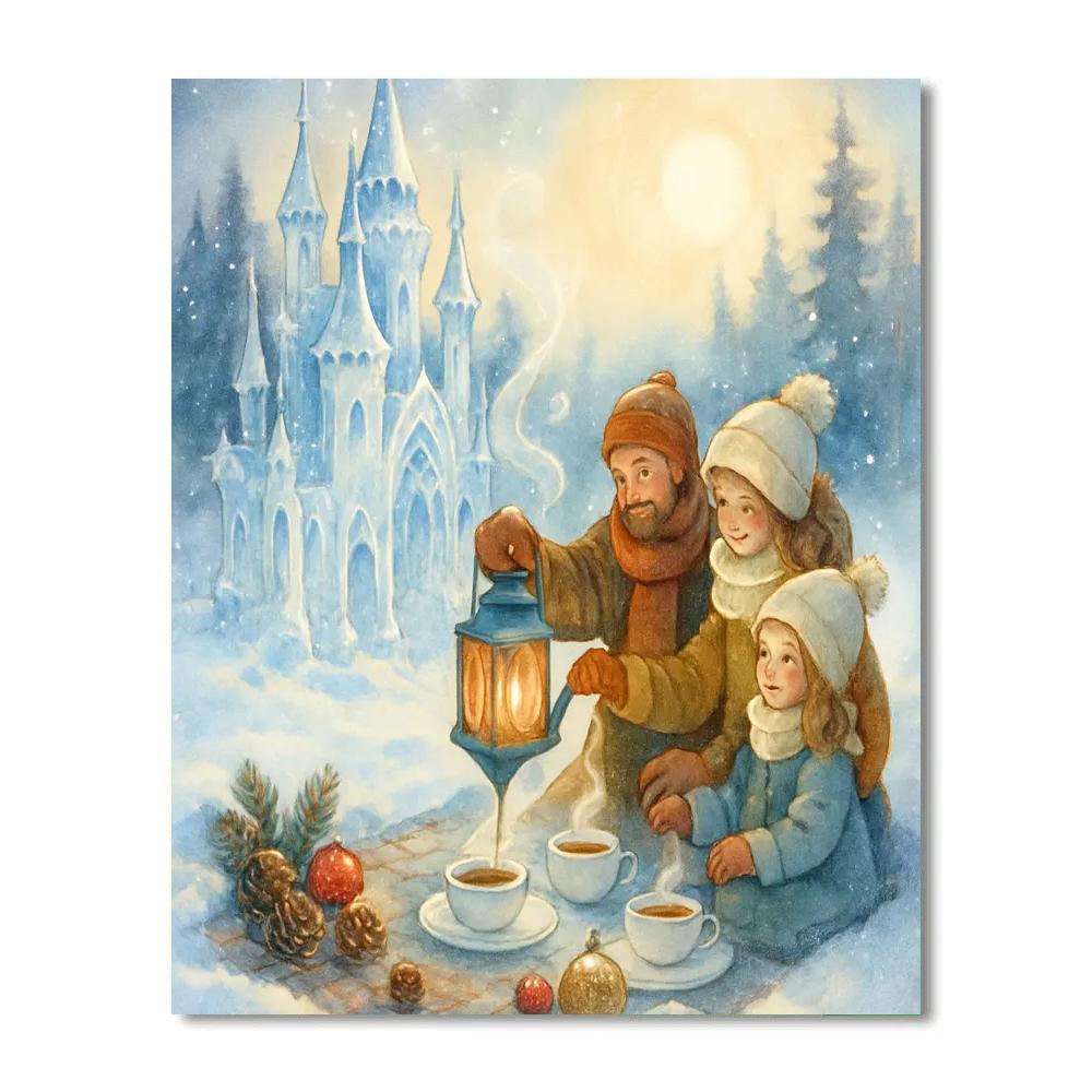Ice Castle Picnic With Hot Lantern Tea painting number kit
