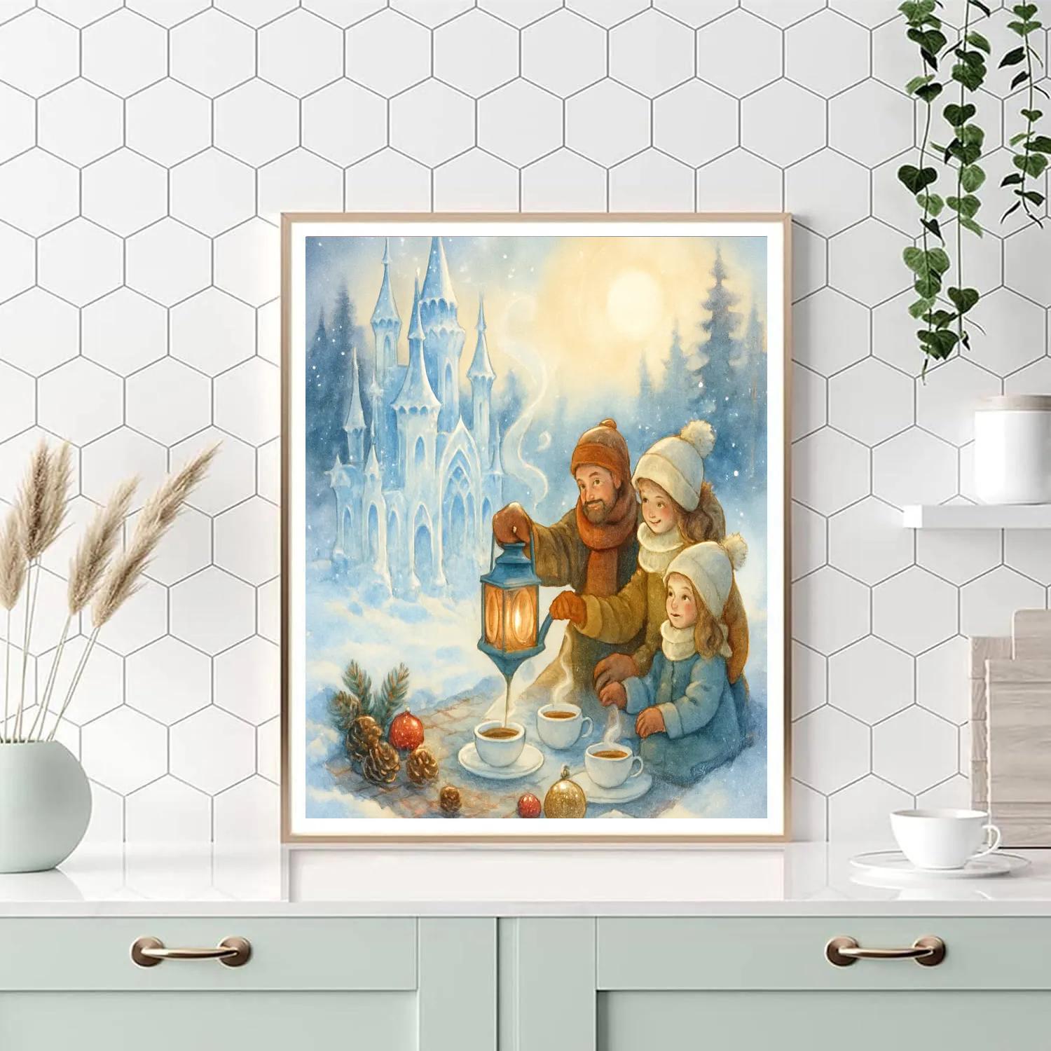 Ice Castle Picnic With Hot Lantern Tea painting number kit