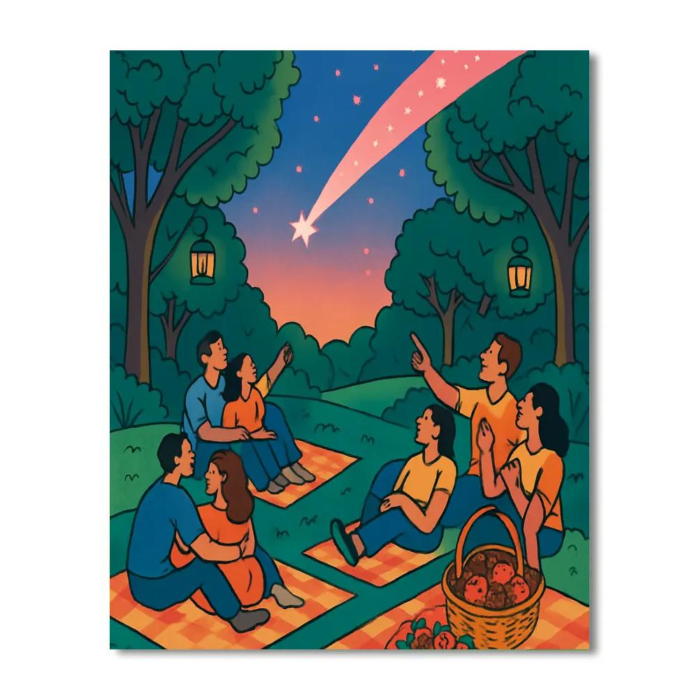 Garden Picnic Under The Valentines Day Comet Paint by numbers kits