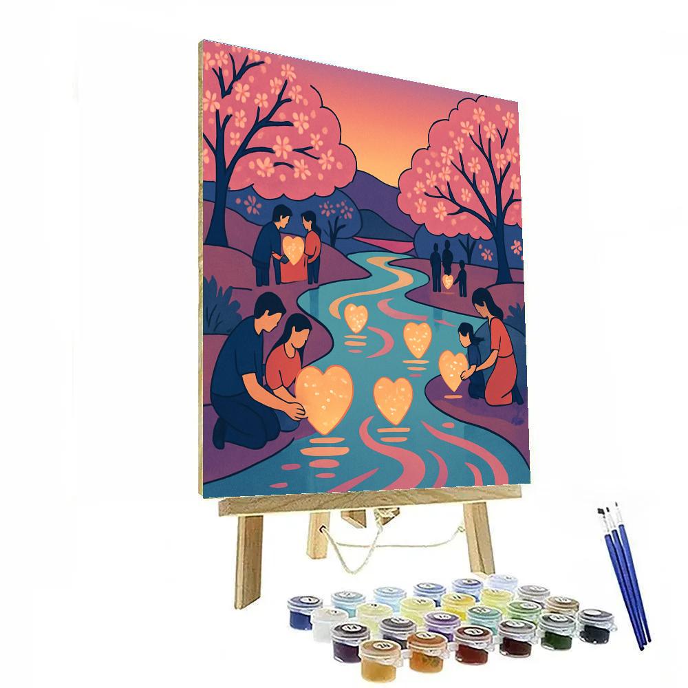 Lantern River Valentines Day Glow paint by color