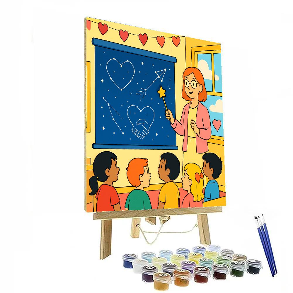 Valentines Day Constellation Classroom Number painting