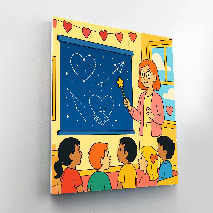 Valentines Day Constellation Classroom Number painting