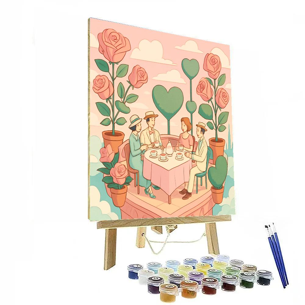 Sky Garden Valentines Day Tea Party paint by number
