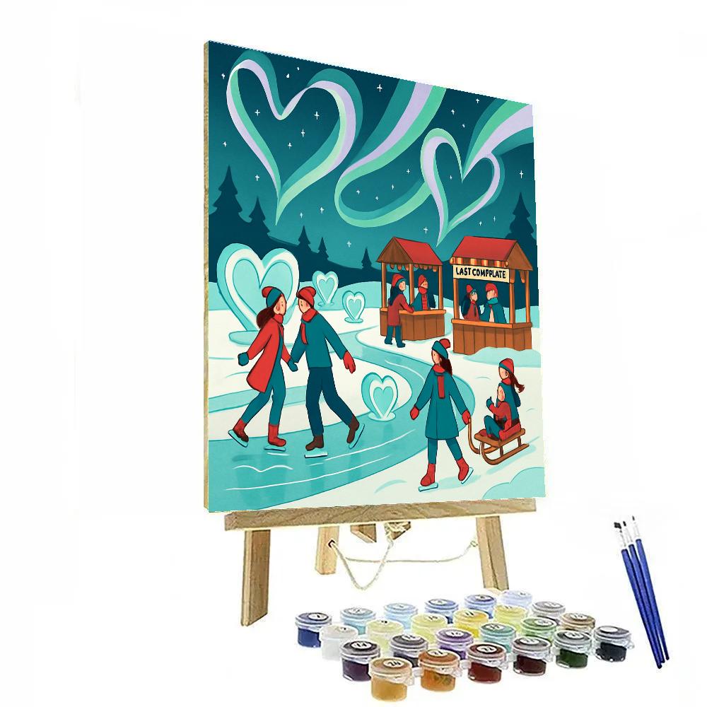 Aurora Over Valentines Day Ice Festival Paint by numbers art