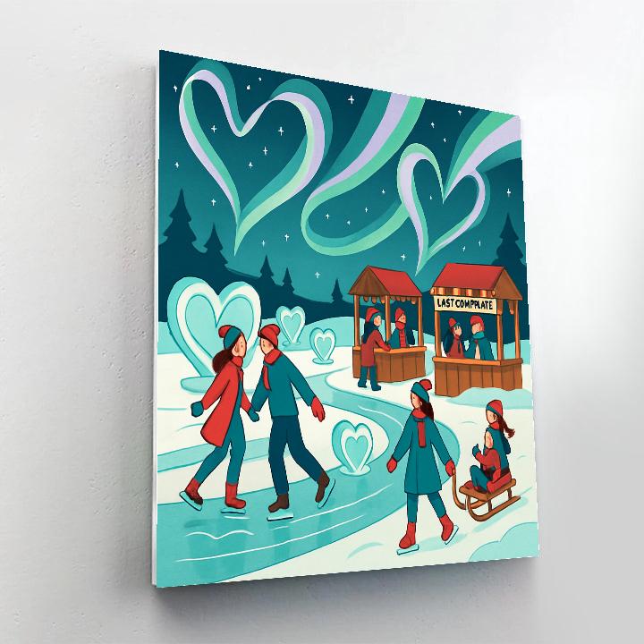 Aurora Over Valentines Day Ice Festival Paint by numbers art