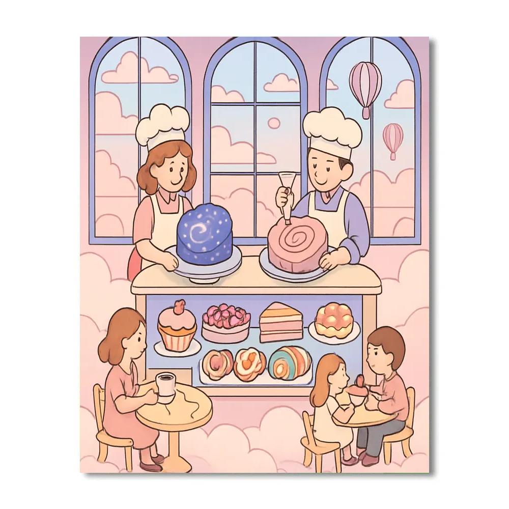 Cloud Bakery Valentines Day Treats paint by color