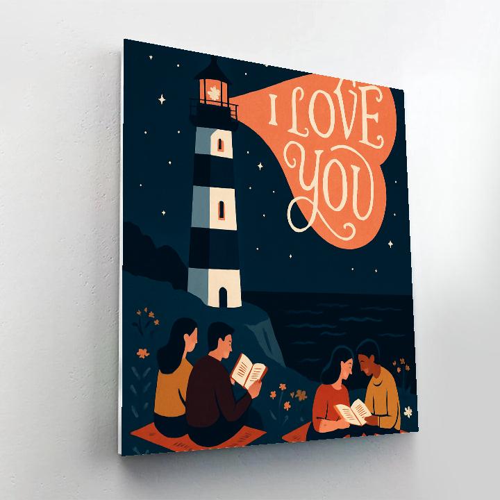 Valentines Day Lighthouse Of Messages paint by number