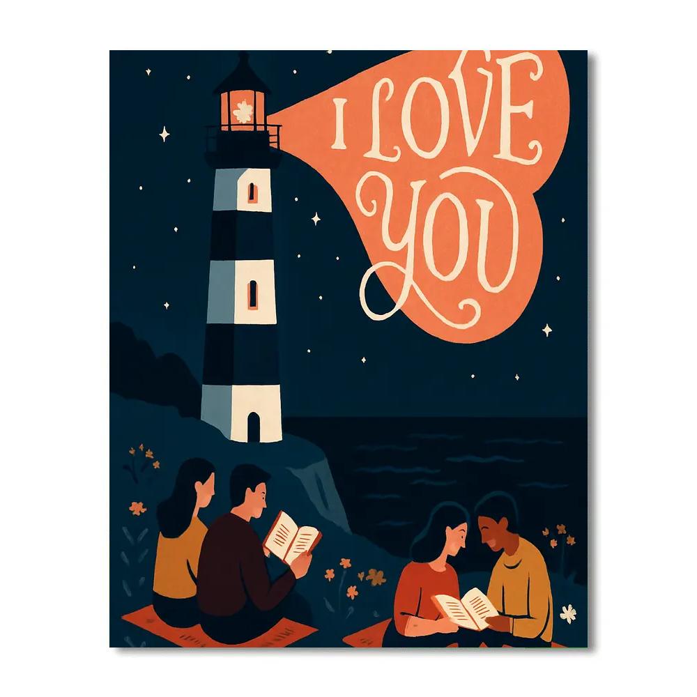Valentines Day Lighthouse Of Messages paint by number
