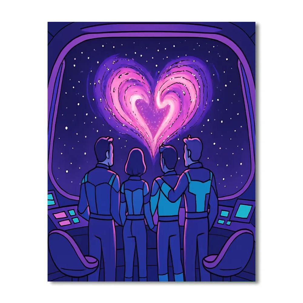 Valentines Day Starship Observation Deck DIY paint by numbers