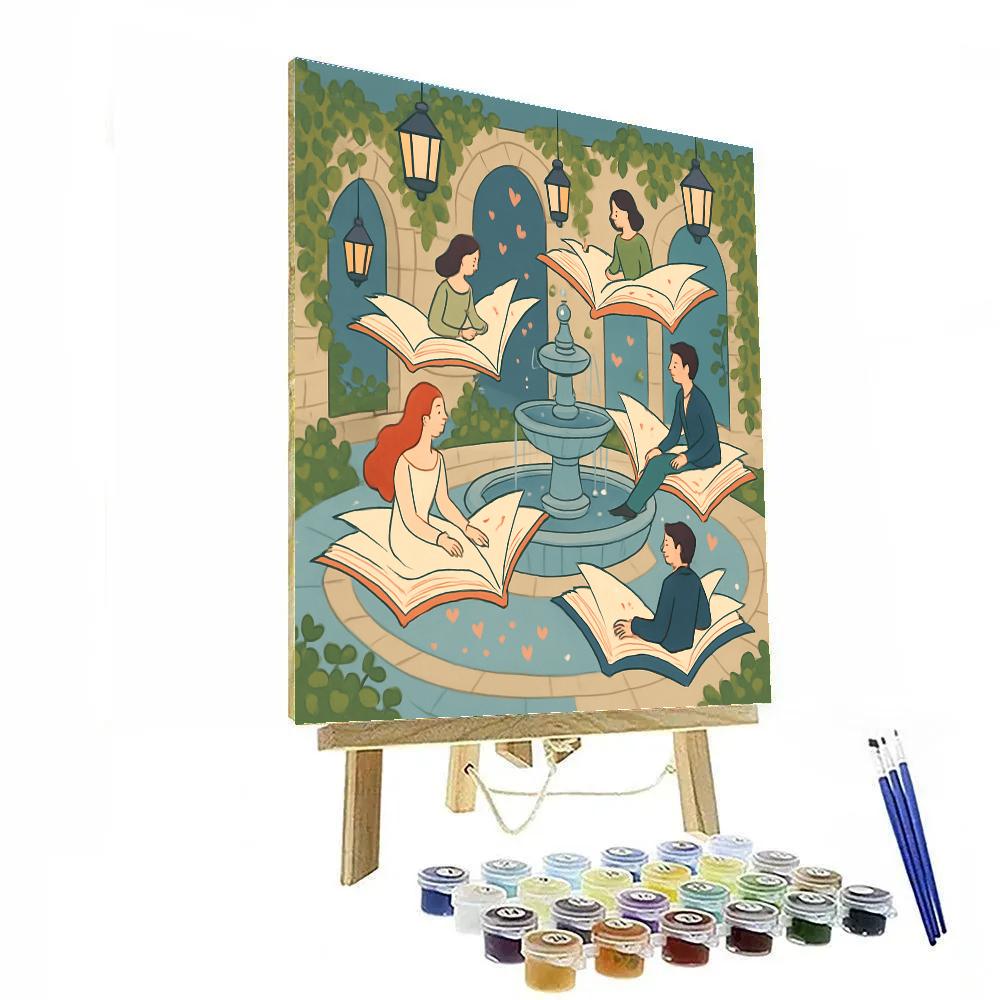 Valentines Day Carousel Of Flying Books painting number kit