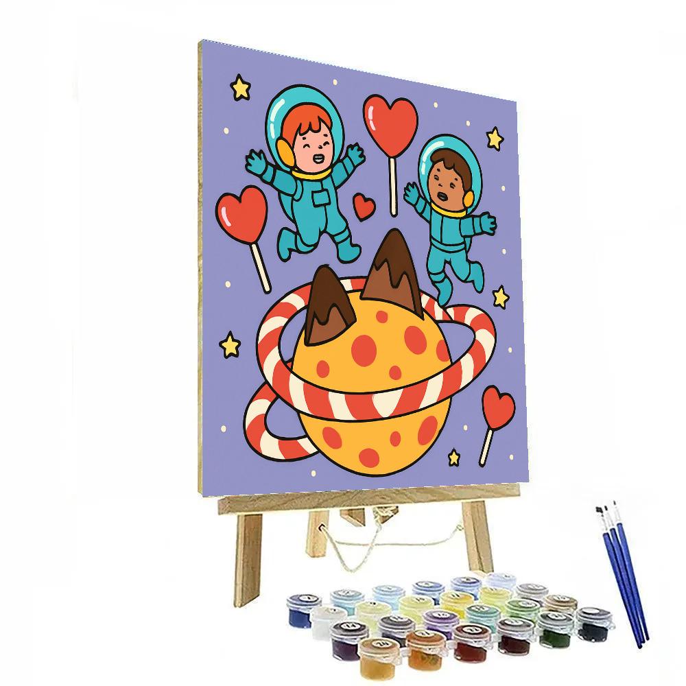 Valentines Day Planet Of Candy Rings Paint by numbers kits