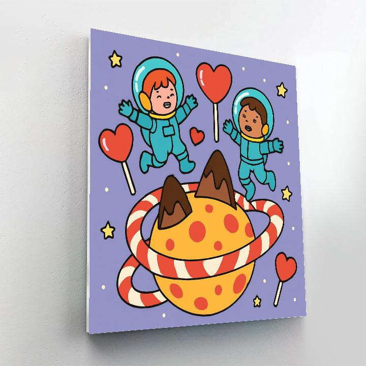 Valentines Day Planet Of Candy Rings Paint by numbers kits