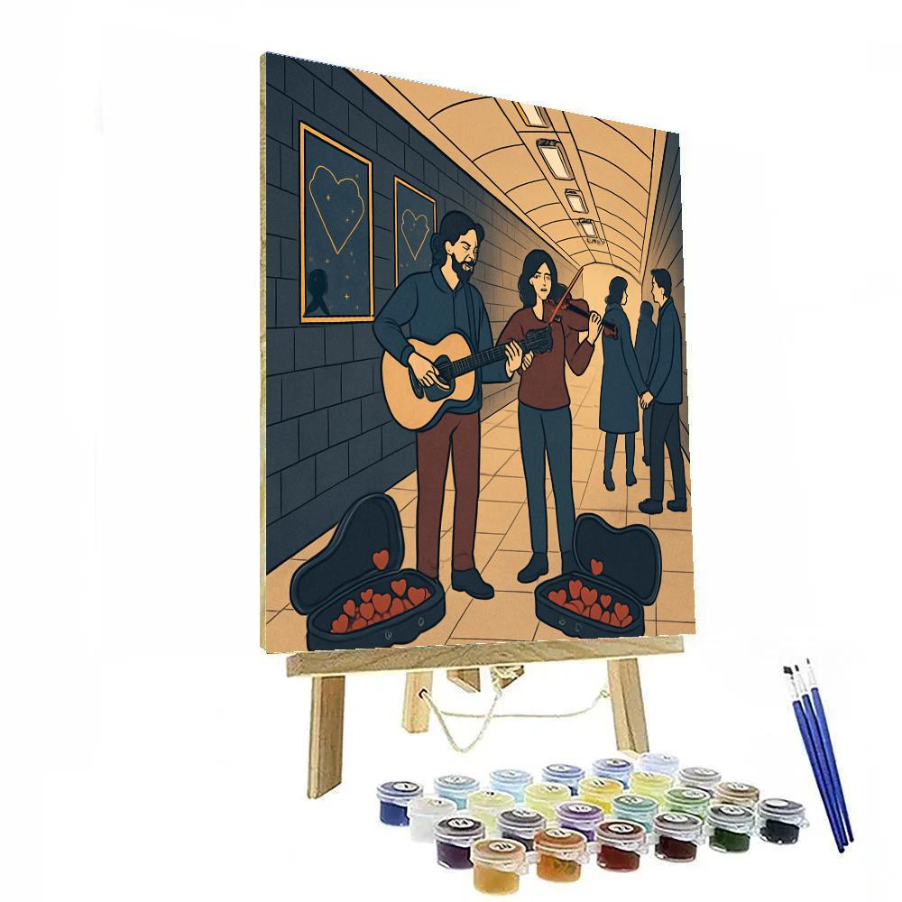 Subway Musicians Valentines Day Duet Paint by numbers kits