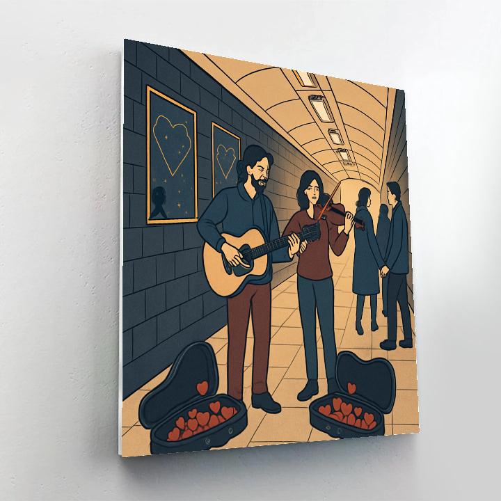 Subway Musicians Valentines Day Duet Paint by numbers kits