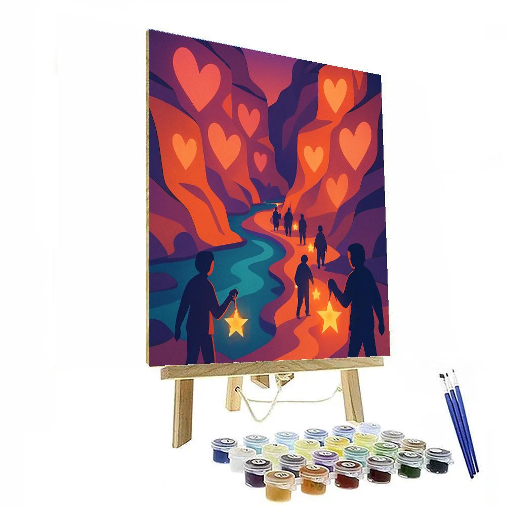 Valentines Day Lantern Festival In The Canyon Number painting