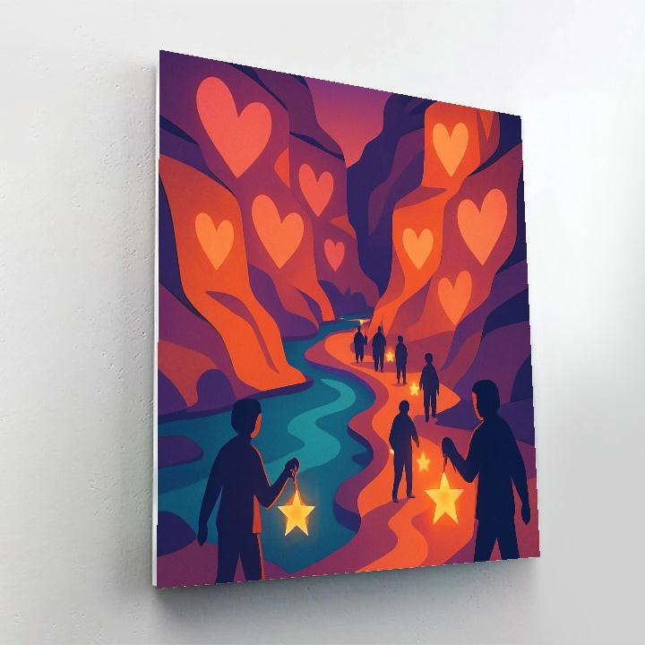 Valentines Day Lantern Festival In The Canyon Number painting