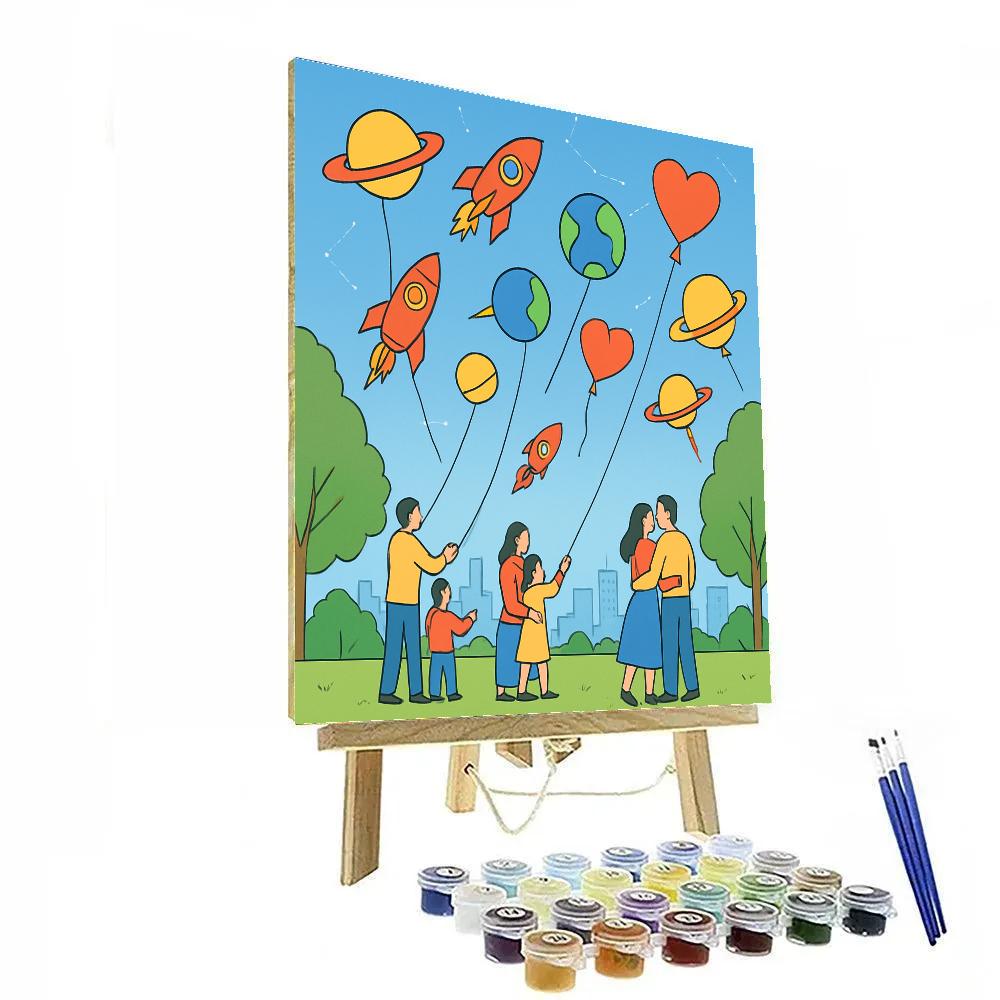 City Park Valentines Day Kite Constellations Painting by numbers kit