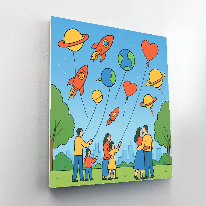City Park Valentines Day Kite Constellations Painting by numbers kit