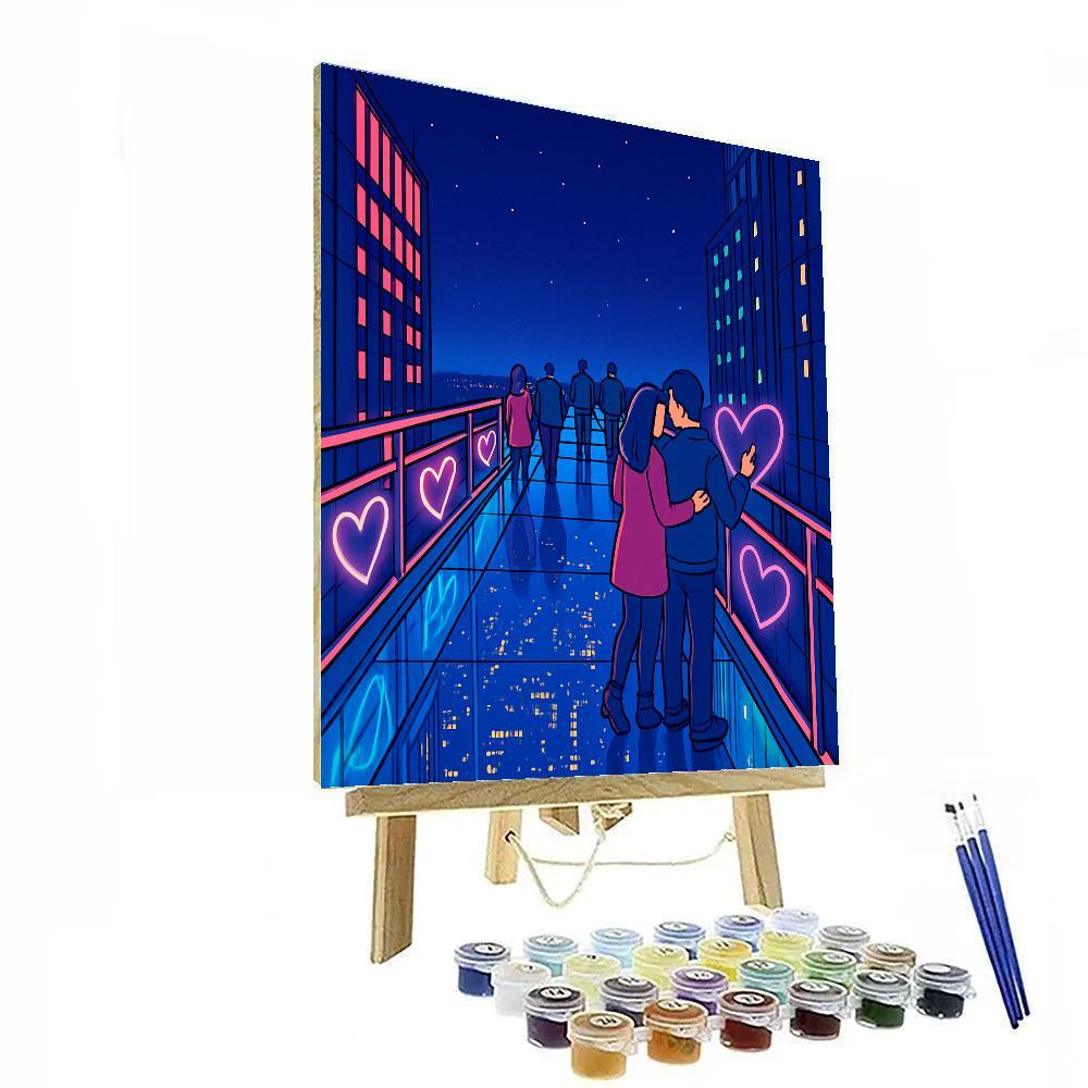 Valentines Day Glass Bridge Over The Stars Painting by numbers kit