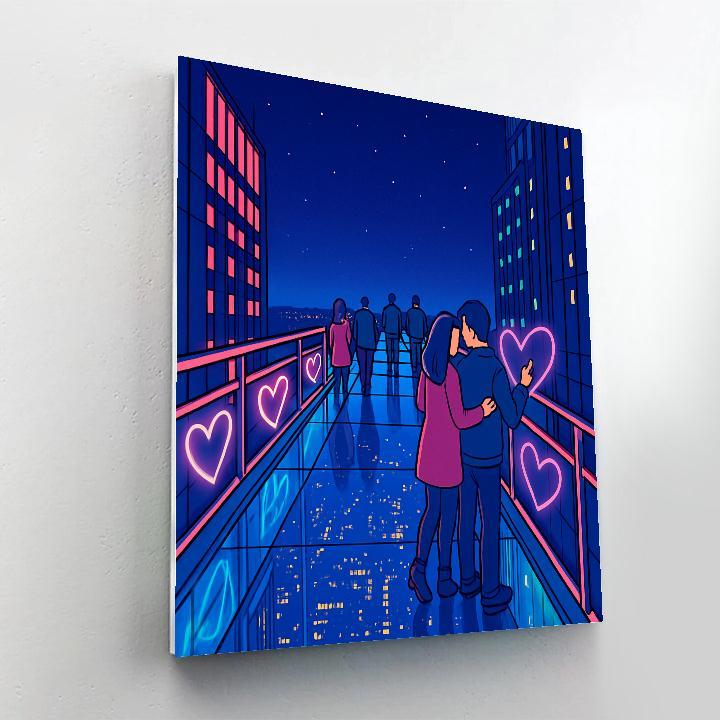 Valentines Day Glass Bridge Over The Stars Painting by numbers kit
