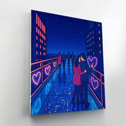 Valentines Day Glass Bridge Over The Stars Painting by numbers kit