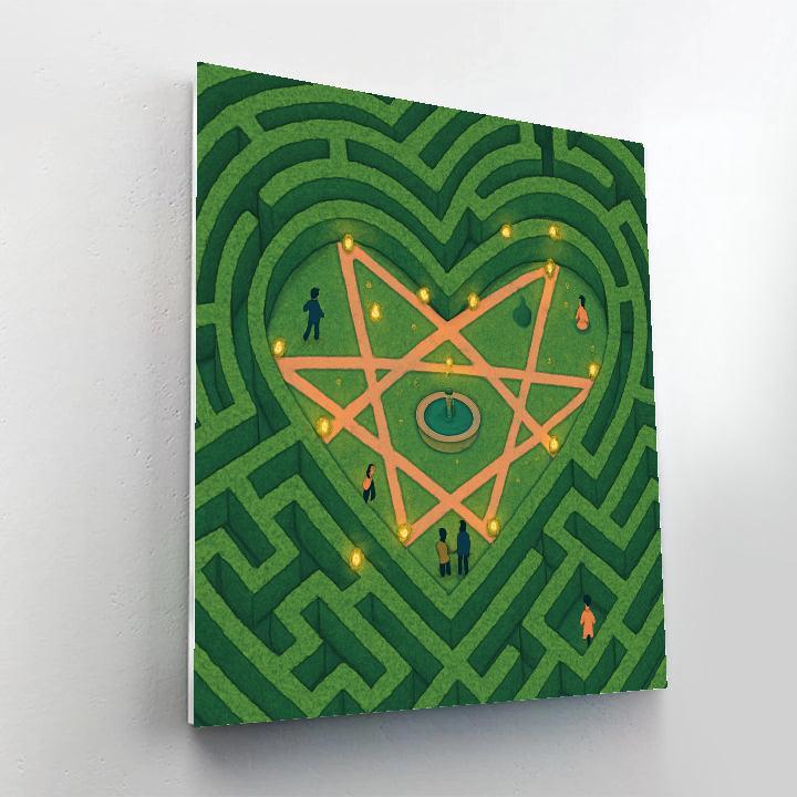 Garden Maze Valentines Day Star Map paint by number