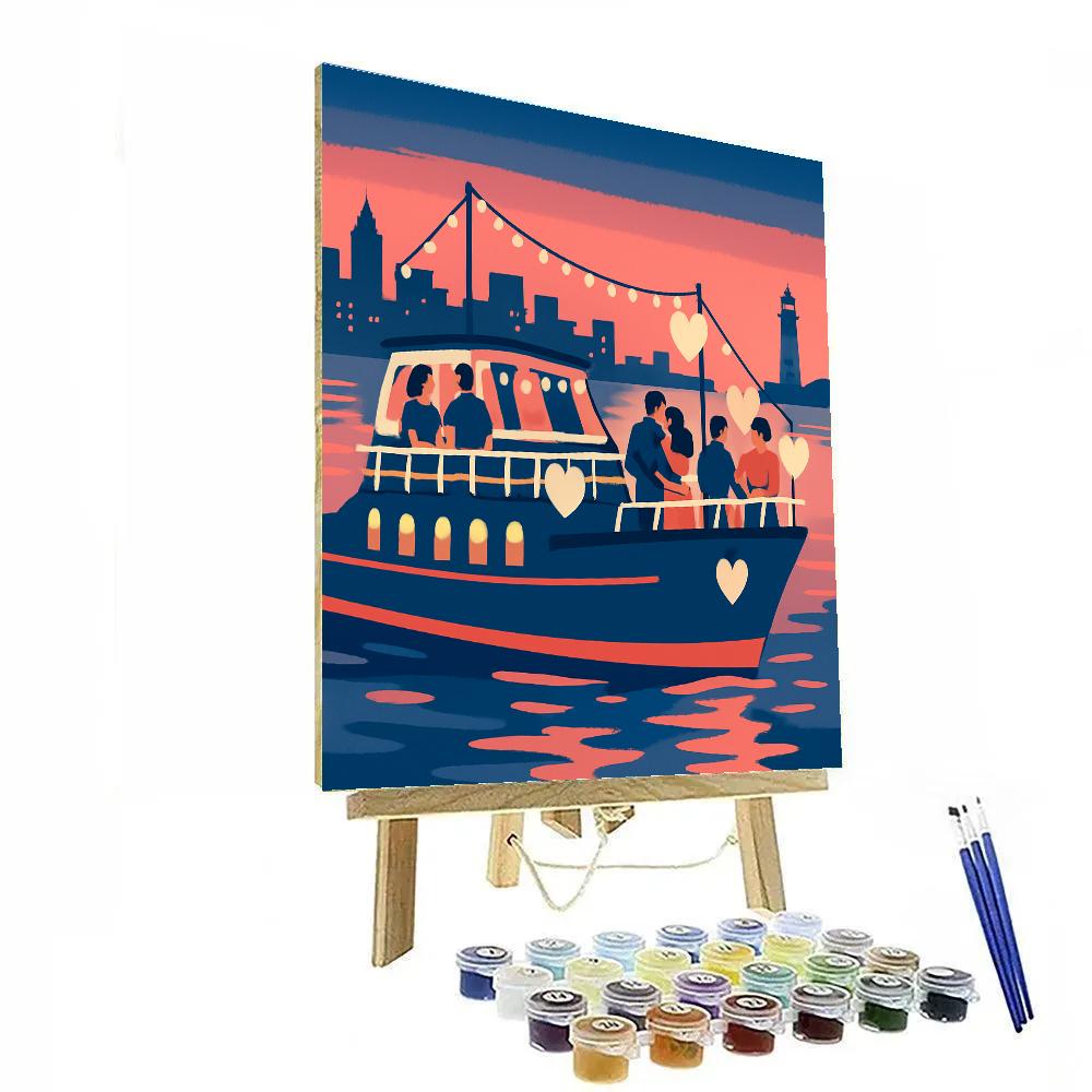 Harbor Cruise Valentines Day Twilight Number painting