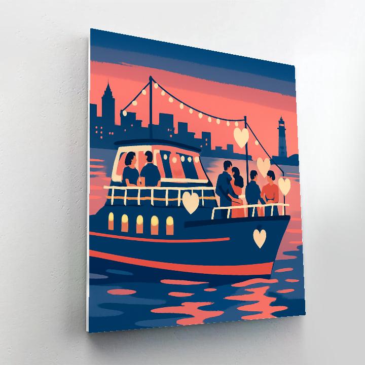 Harbor Cruise Valentines Day Twilight Number painting