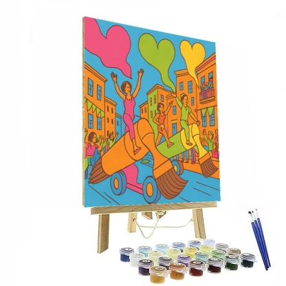 Valentines Day Sky Painter Parade Number painting