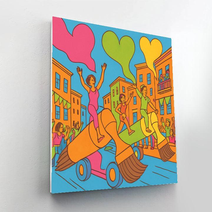 Valentines Day Sky Painter Parade Number painting