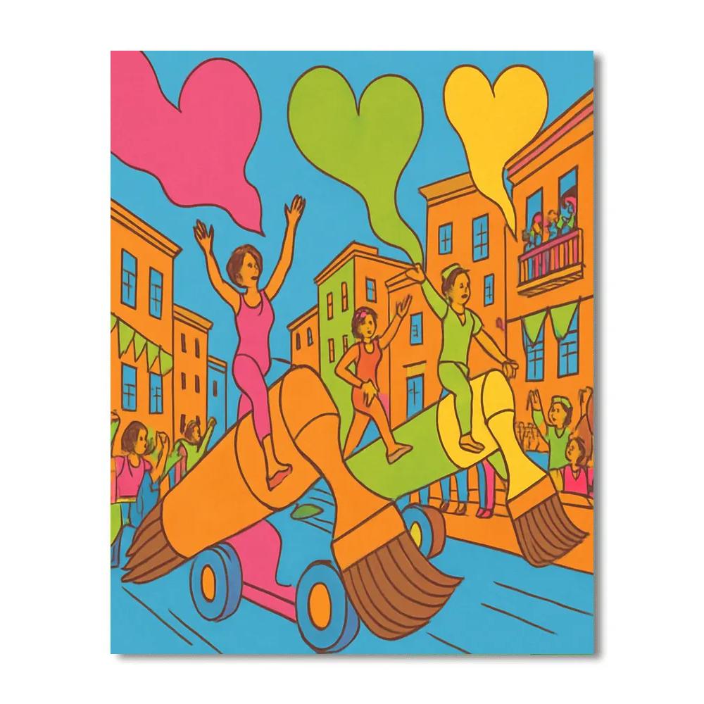 Valentines Day Sky Painter Parade Number painting