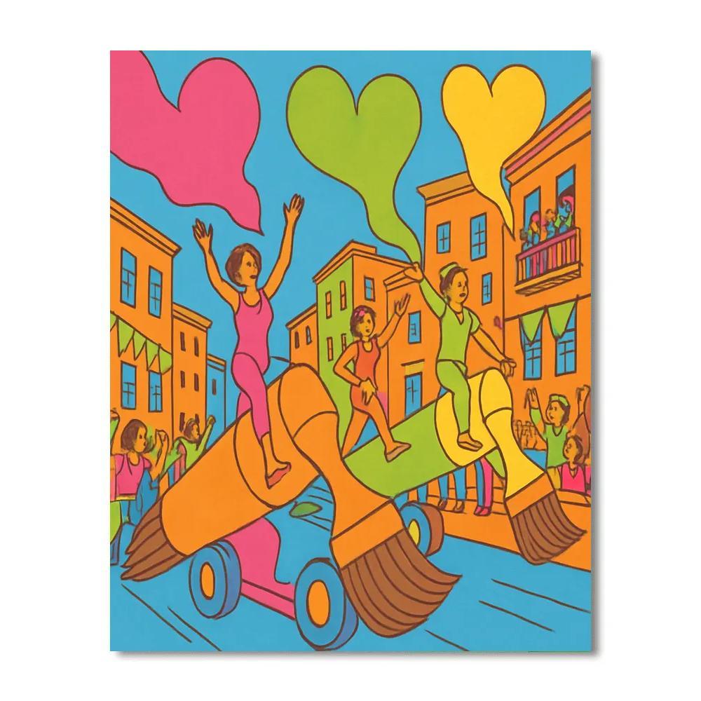 Valentines Day Sky Painter Parade Number painting