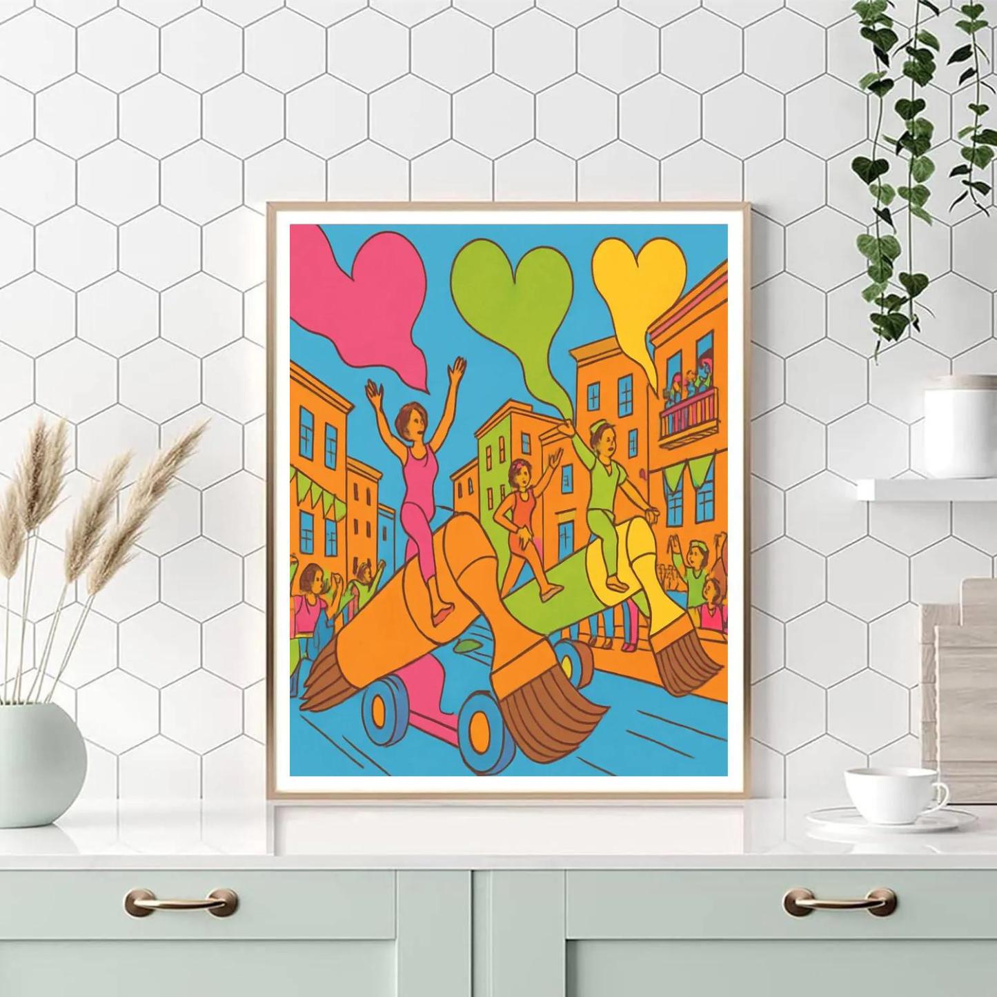 Valentines Day Sky Painter Parade Number painting