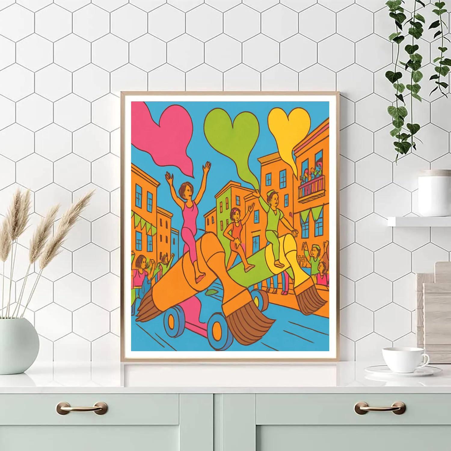 Valentines Day Sky Painter Parade Number painting