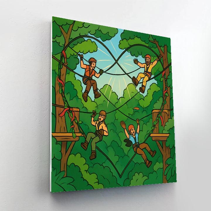 Forest Canopy Valentines Day Zipline Paint by numbers kits