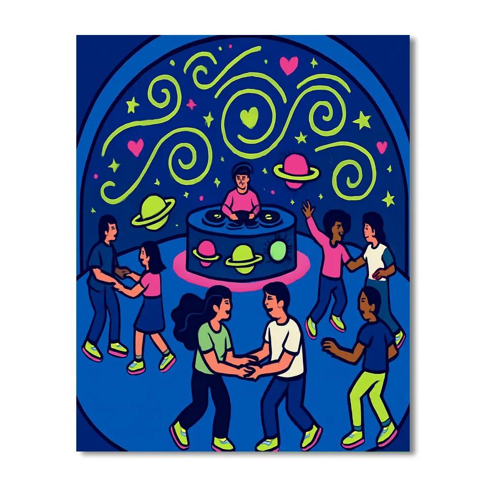 Valentines Day Planetarium Dance Floor Numbered painting kits