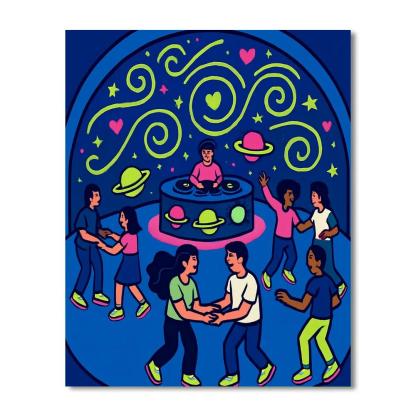 Valentines Day Planetarium Dance Floor Numbered painting kits