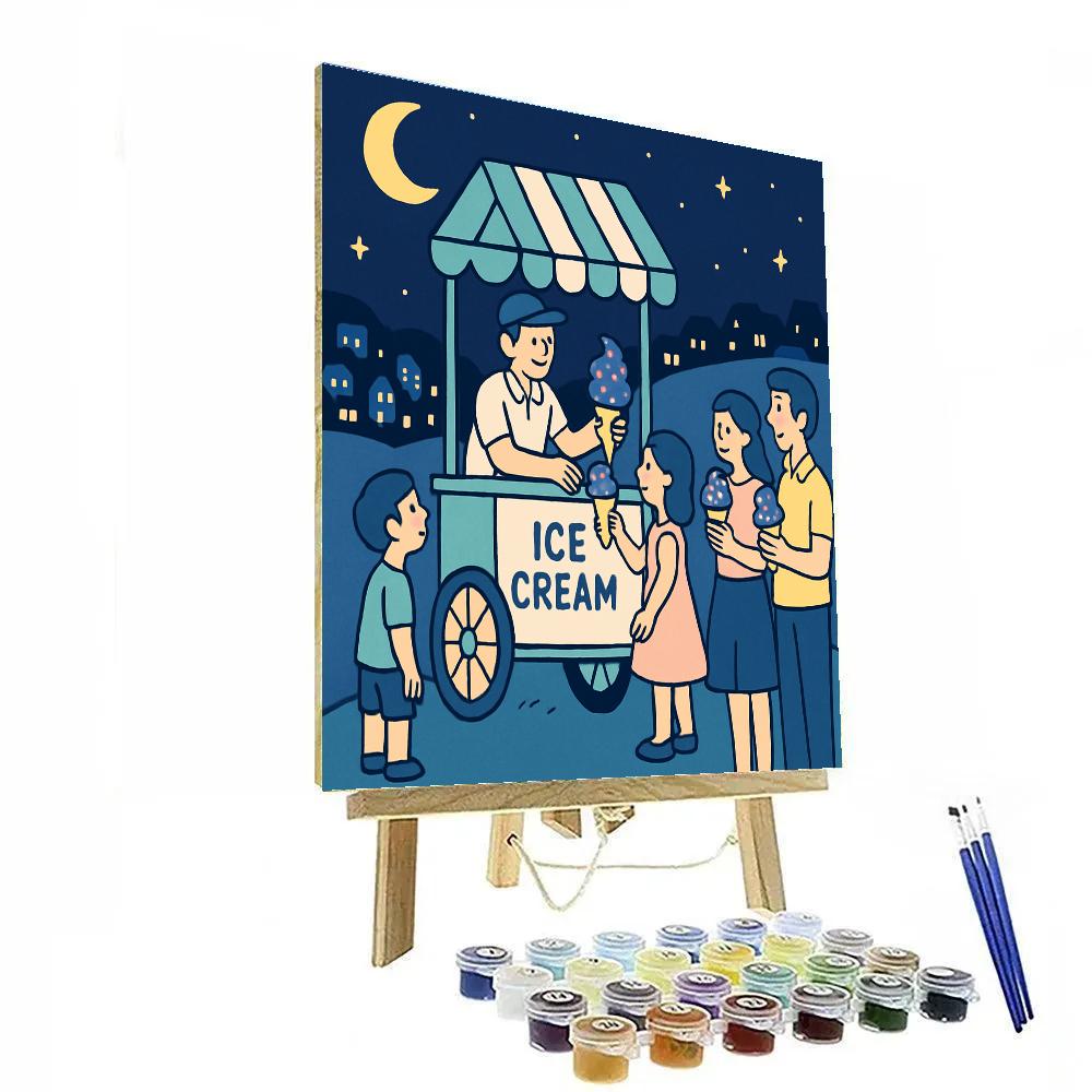 Valentines Day Starlight Ice Cream Cart Number painting